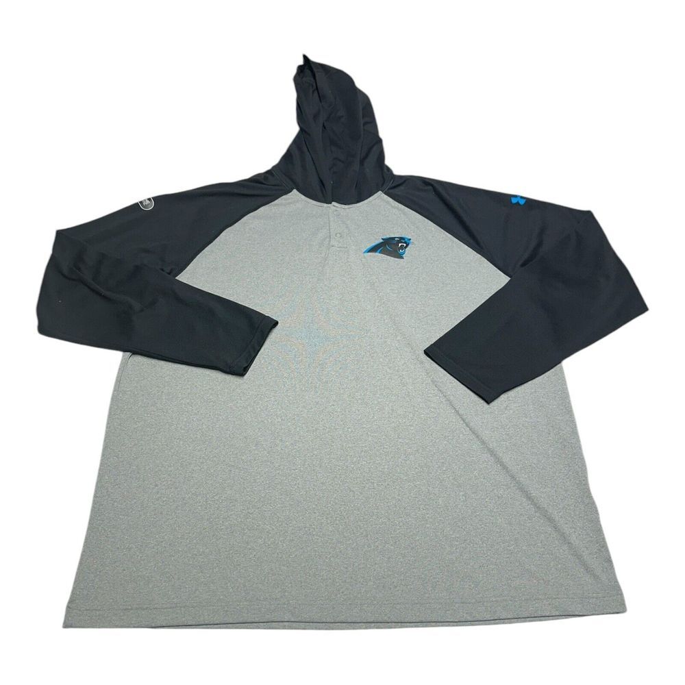 Under Armour Carolina Panthers Hoodie Mens Sz XL Gray Blue Combine Authentic NFL
